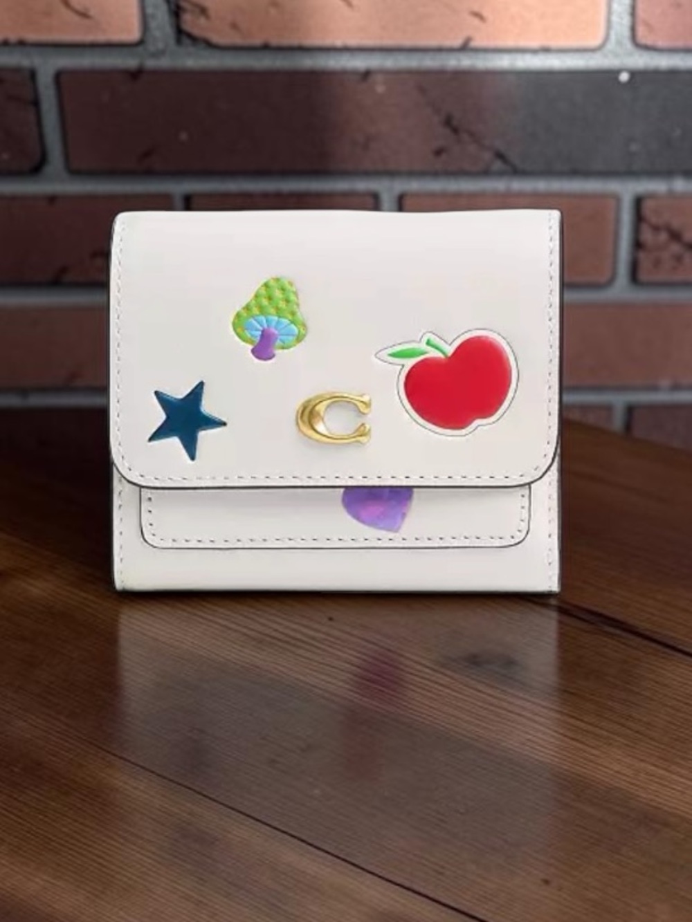 Mila Small Flap Wallet with Sticker Print NWT